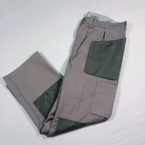 Skillers Grey Pants Men's 38 X 28.5 heavy duty utility canvas work Knee Vtg USA
